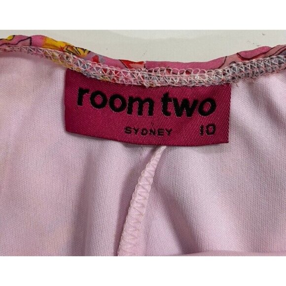 Room Two Sydney Floral Paisley Retro Y2K Colorful Midi Dress AU10 US 6 Glitter - Picture 11 of 12